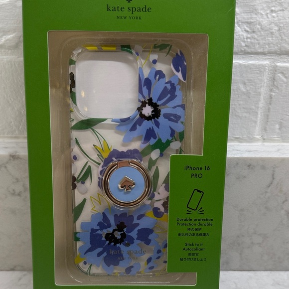 Kate Spade Blue and Green Floral iPhone 16 Pro Case - Picture 3 of 4